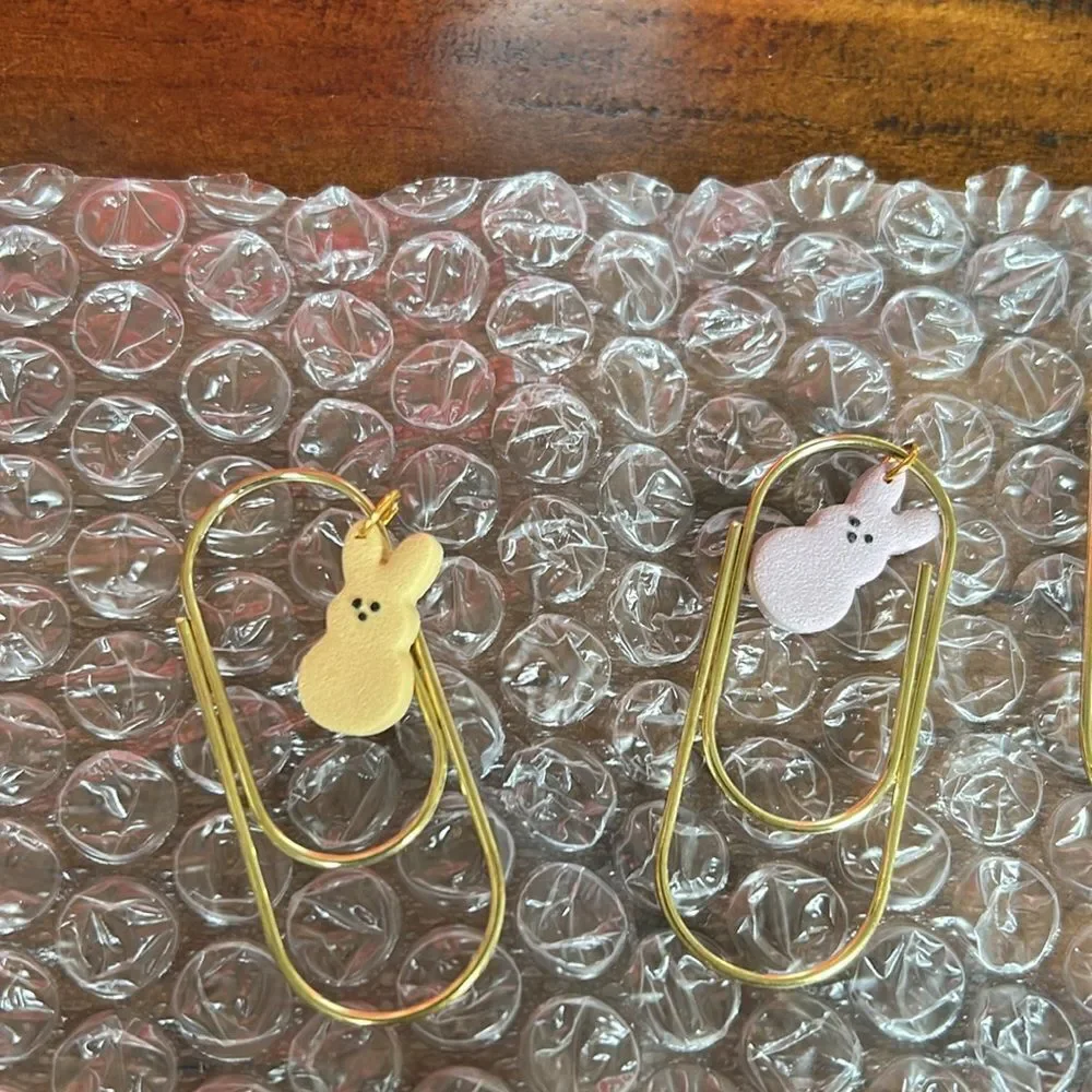 Gold color clip with bunny pendant NEW  3 colors to choose journaling